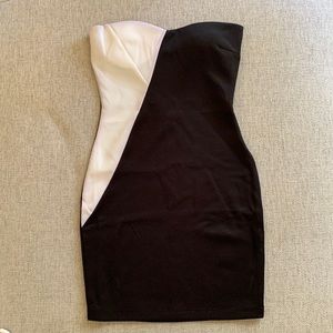 Color Block Bodycon Strapless Dress